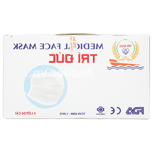 Khẩu trang y tế Trí Đức 4 lớp màu trắng hộp 50 cái