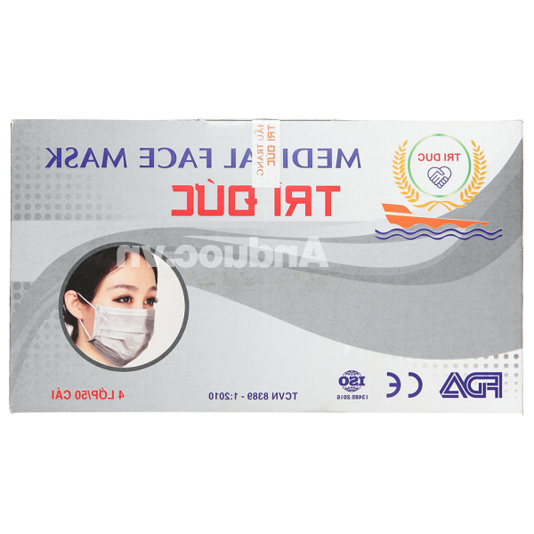Khẩu trang y tế Trí Đức 4 lớp màu xám hộp 50 cái