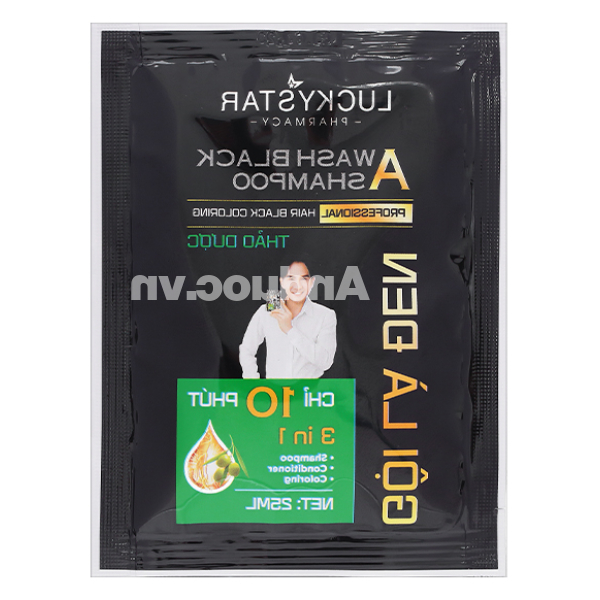 Dầu gội đen Lucky Star phủ bạc làm đen tóc gói 25ml