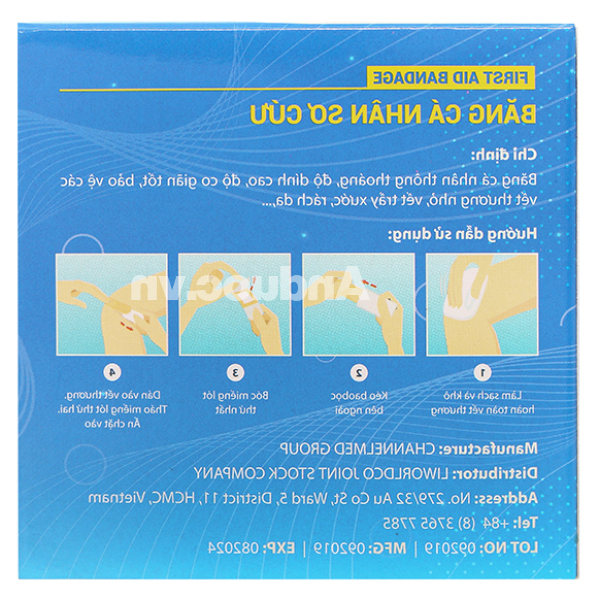 Băng cá nhân sơ cứu Liworldco (72 x 19mm) hộp 100 miếng