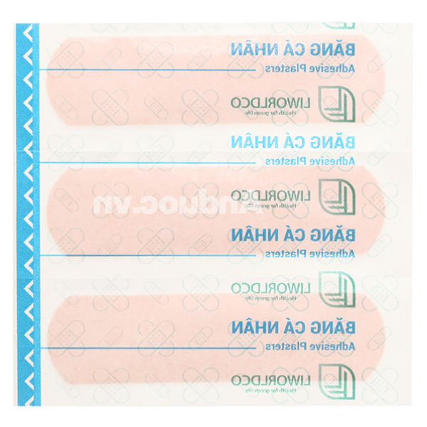 Băng cá nhân sơ cứu Liworldco (72 x 19mm) hộp 100 miếng
