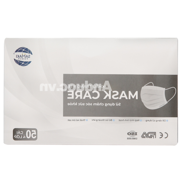 Khẩu trang y tế Mask Care 4 lớp màu xám hộp 50 cái