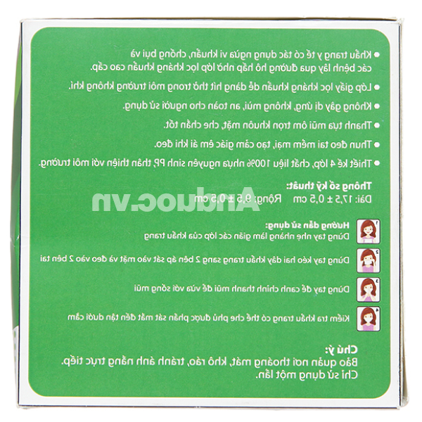 Khẩu trang y tế Trí Đức 4 lớp màu xanh hộp 50 cái