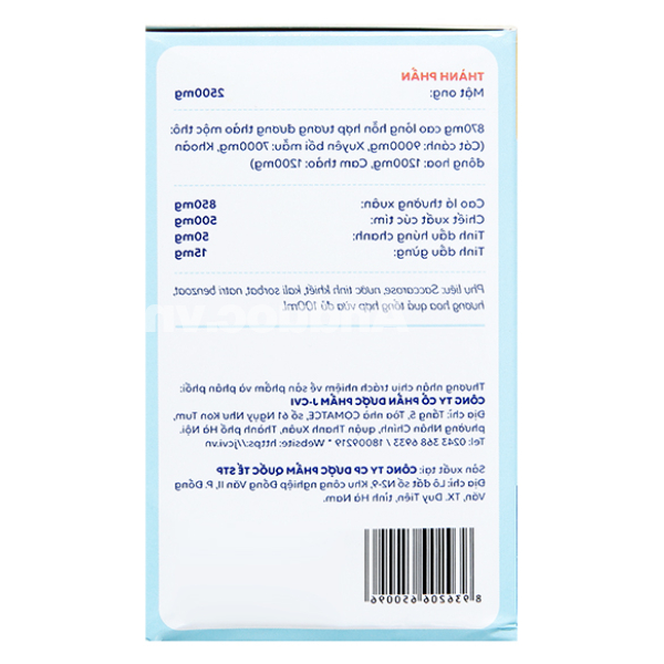 Siro Bổ phế JV giúp giảm ho, đau rát họng hộp 20 ống x 10ml