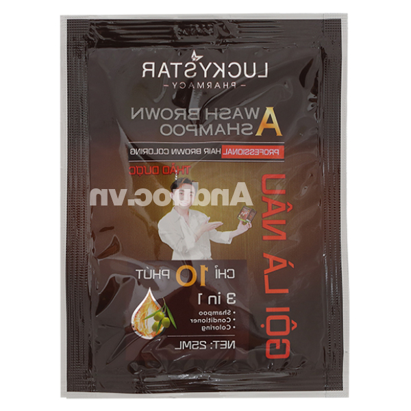 Dầu gội nâu Lucky Star phủ bạc làm nâu tóc gói 25ml