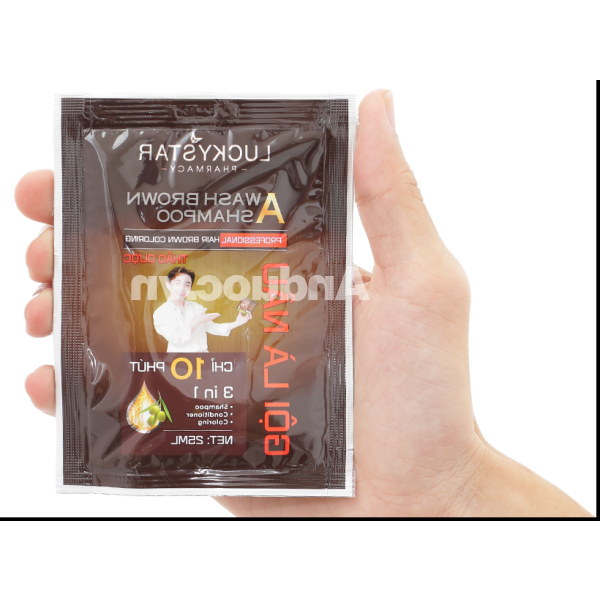 Dầu gội nâu Lucky Star phủ bạc làm nâu tóc gói 25ml