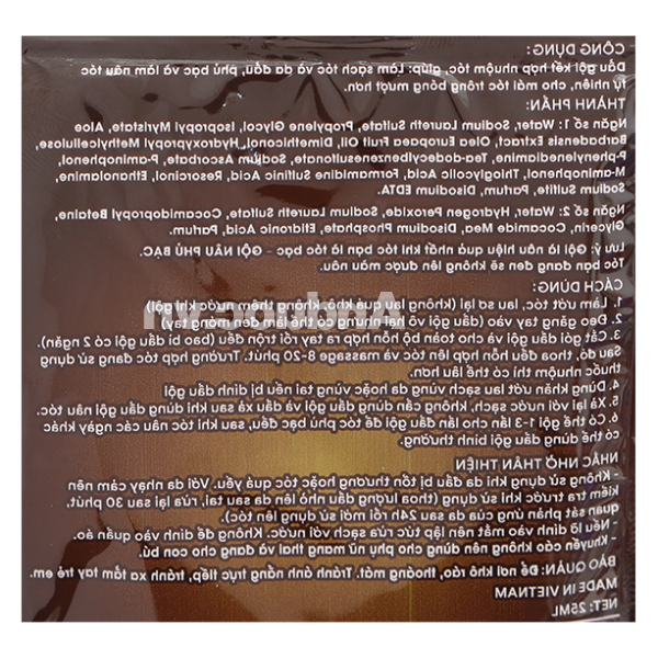 Dầu gội nâu Lucky Star phủ bạc làm nâu tóc gói 25ml