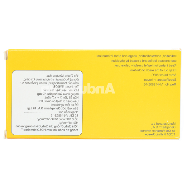 Nykob 10mg trị tâm thần phân liệt, rối loạn lưỡng cực (4 vỉ x 7 viên)