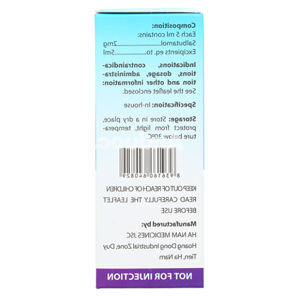 Dung dịch uống Sallet 2mg/5ml trị hen suyễn chai 100ml