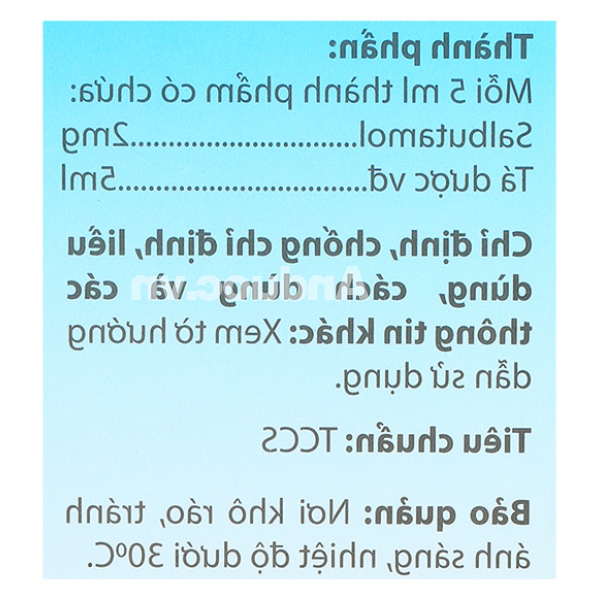 Dung dịch uống Sallet 2mg/5ml trị hen suyễn chai 100ml