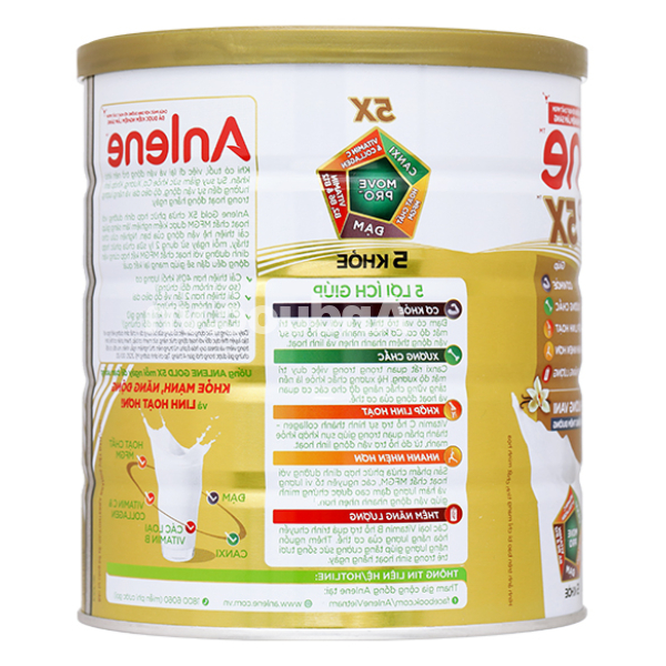 Sữa bột Anlene Gold 5X giúp xương chắc khỏe hương vani lon 800g