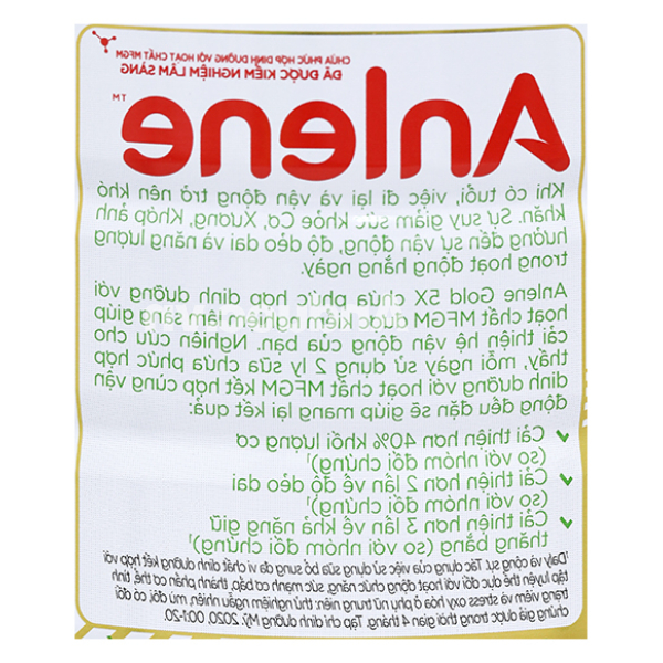 Sữa bột Anlene Gold 5X giúp xương chắc khỏe hương vani lon 800g
