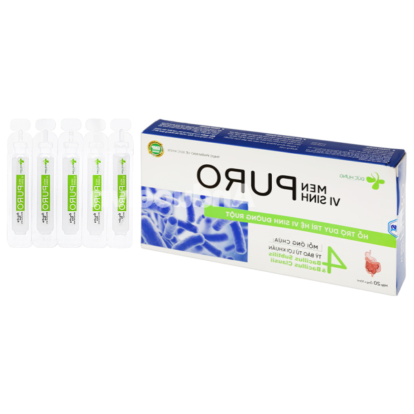 Men vi sinh Puro hỗ trợ duy trì hệ vi sinh đường ruột hộp 20 ống x 10ml