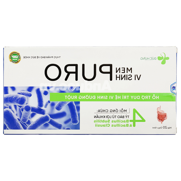 Men vi sinh Puro hỗ trợ duy trì hệ vi sinh đường ruột hộp 20 ống x 10ml
