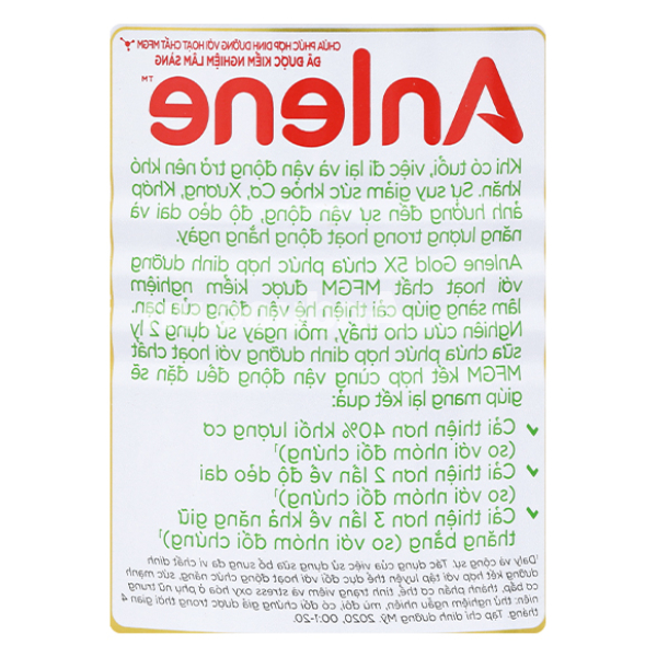 Sữa bột Anlene Gold 5X giúp xương chắc khỏe hương vani lon 400g