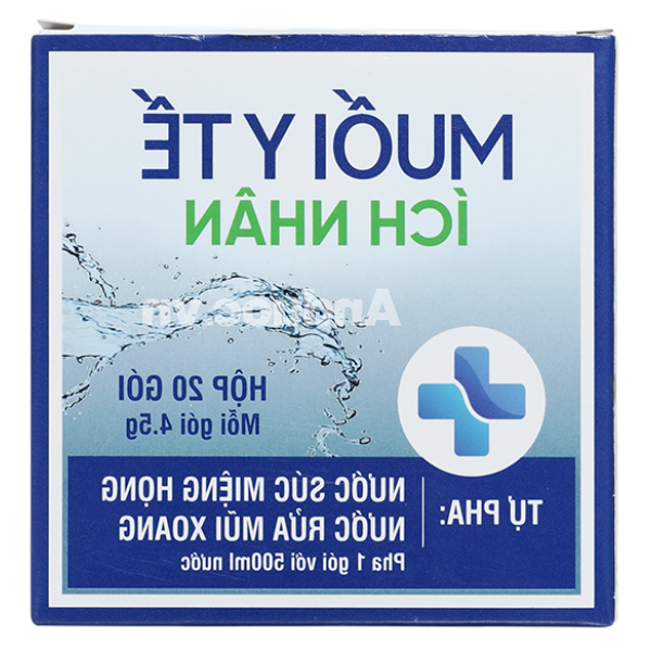 Muối vệ sinh mũi xoang Muối Y Tế Ích Nhân hộp 20 gói