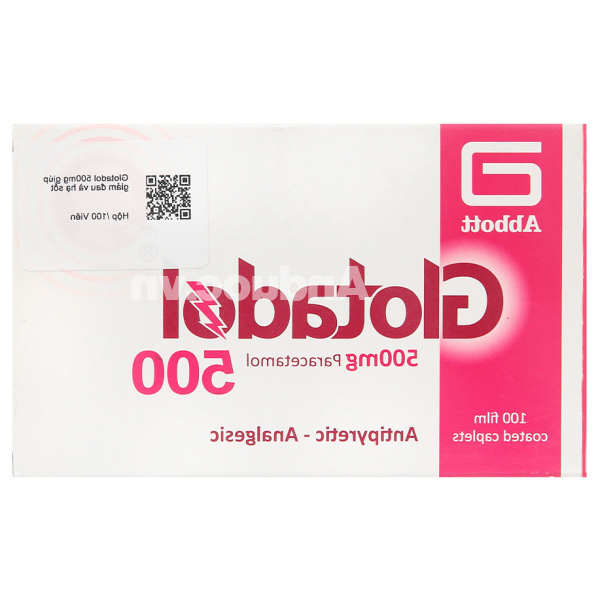 Glotadol 500 hạ sốt, giảm các cơn đau từ nhẹ đến vừa (10 vỉ x 10 viên)
