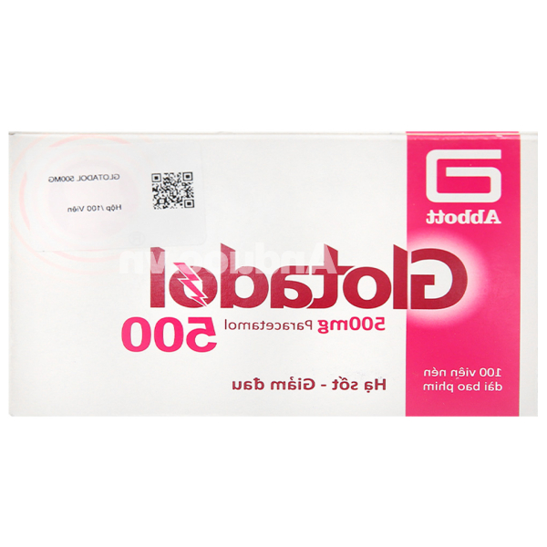 Glotadol 500 hạ sốt, giảm các cơn đau từ nhẹ đến vừa (10 vỉ x 10 viên)