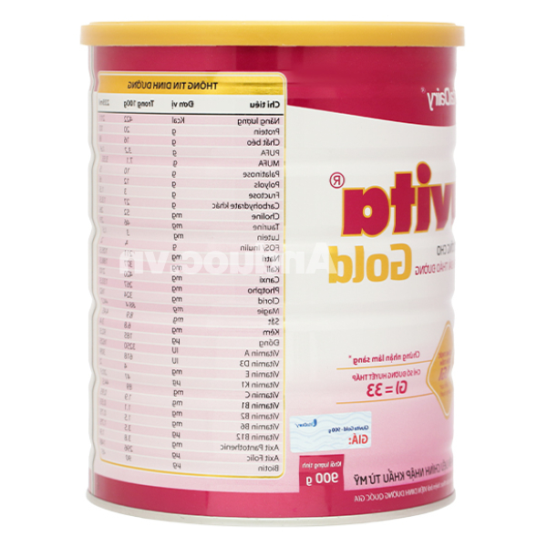 Sữa bột Gluvita Gold bổ sung dinh dưỡng cho người đái tháo đường lon 900g
