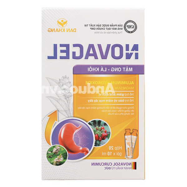 Hỗn dịch Novagel hỗ trợ bảo vệ niêm mạc dạ dày hộp 20 gói x 10ml