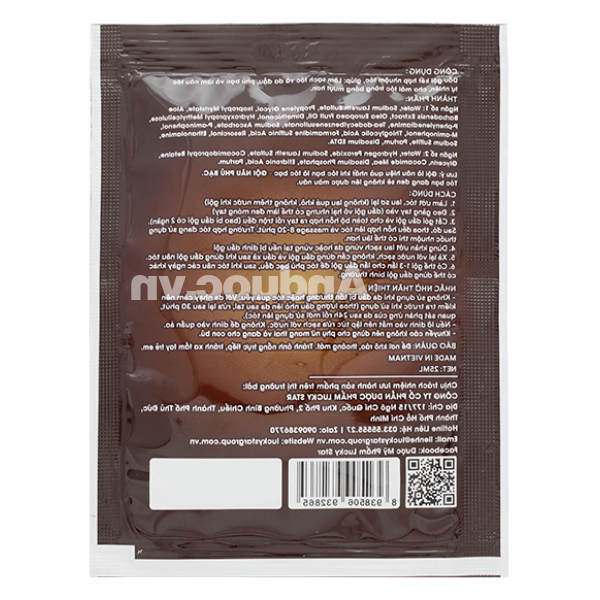 Dầu gội nâu Lucky Star phủ bạc làm nâu tóc hộp 8 gói x 25ml