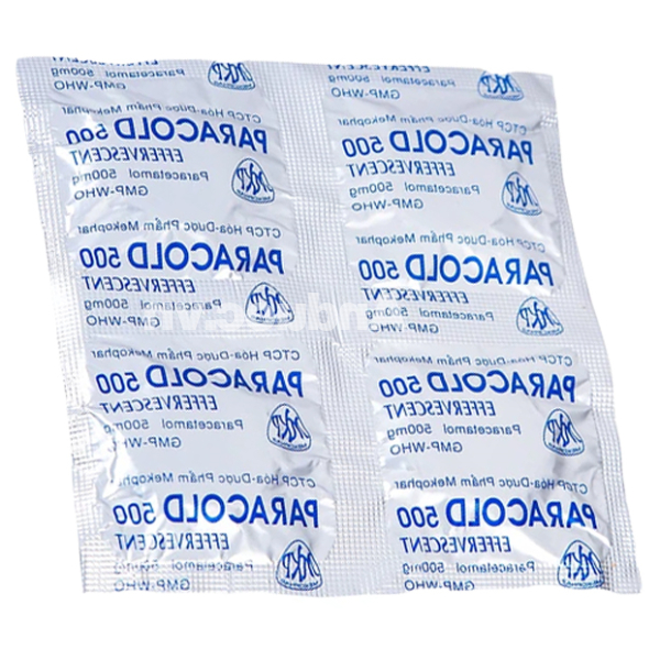 Viên sủi Paracold 500 Effervescent giảm đau, hạ sốt (4 vỉ x 4 viên)
