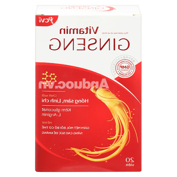 Vitamin Ginseng bồi bổ sức khỏe, hỗ trợ tăng đề kháng hộp 20 viên