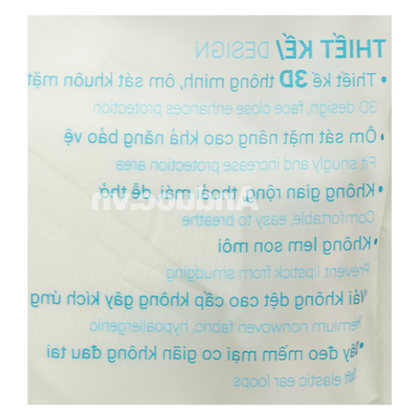 Khẩu trang y tế Bísou 3D Mask màu trắng size M gói 20 cái