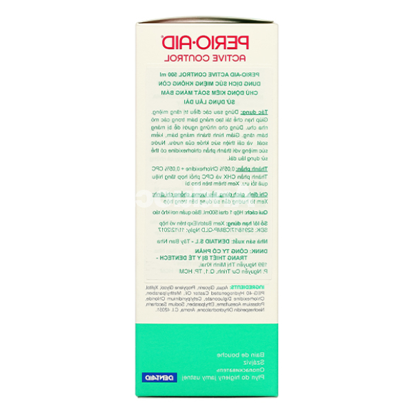 Nước súc miệng Perio-Aid Active Control giảm hình thành mảng bám chai 500ml