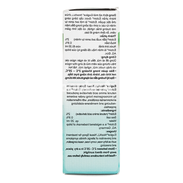 Xịt mũi Eugica NozAll giảm triệu chứng viêm mũi dị ứng chai 20ml