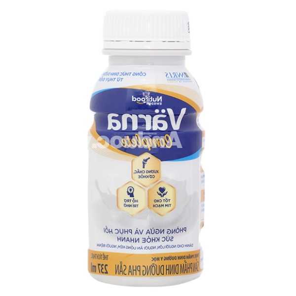 Sữa bột pha sẵn Nutifood Varna Complete giúp bổ sung dinh dưỡng lốc 6 chai x 237ml