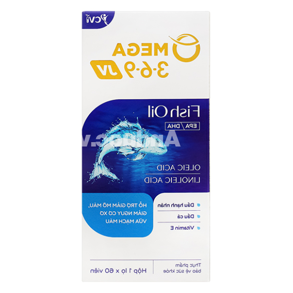 Omega 3-6-9 JV hỗ trợ giảm mỡ máu, giảm nguy cơ xơ vữa mạch máu hộp 60 viên