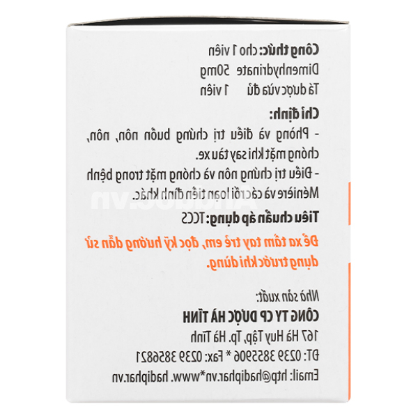 Momvina 50mg phòng và trị buồn nôn, say xe (25 vỉ x 4 viên)