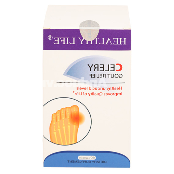 Healthy Life Celery Gout Relief giảm đau khớp do gout hộp 60 viên