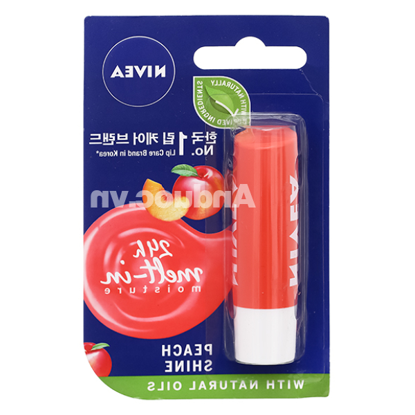 Son dưỡng ẩm Nivea Peach Shine cho làn da môi mềm mọng cây 4.8g