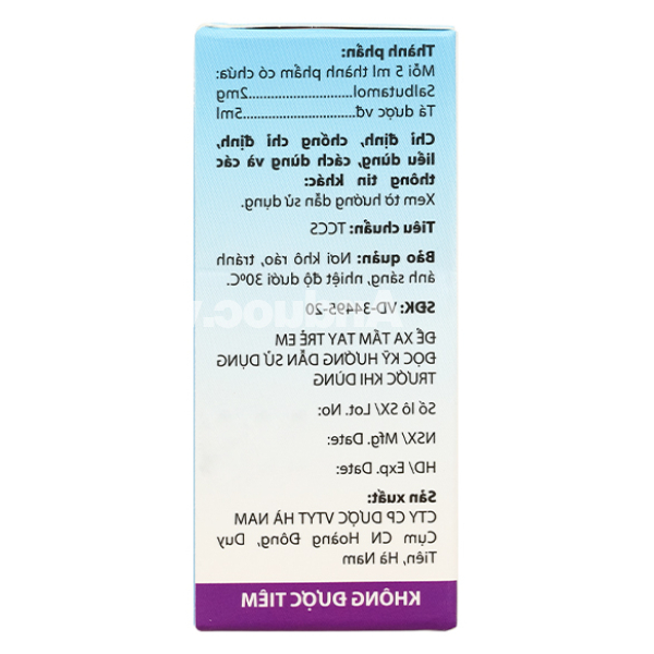 Dung dịch uống Sallet 2mg/5ml trị hen suyễn, viêm phế quản (10 ống x 5ml)