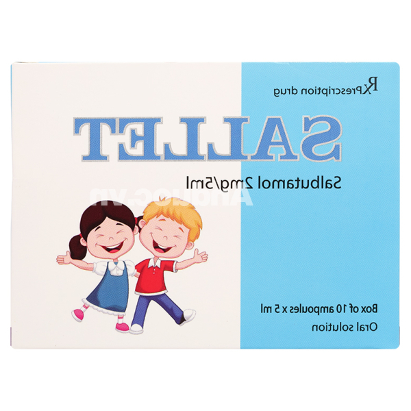 Dung dịch uống Sallet 2mg/5ml trị hen suyễn, viêm phế quản (10 ống x 5ml)