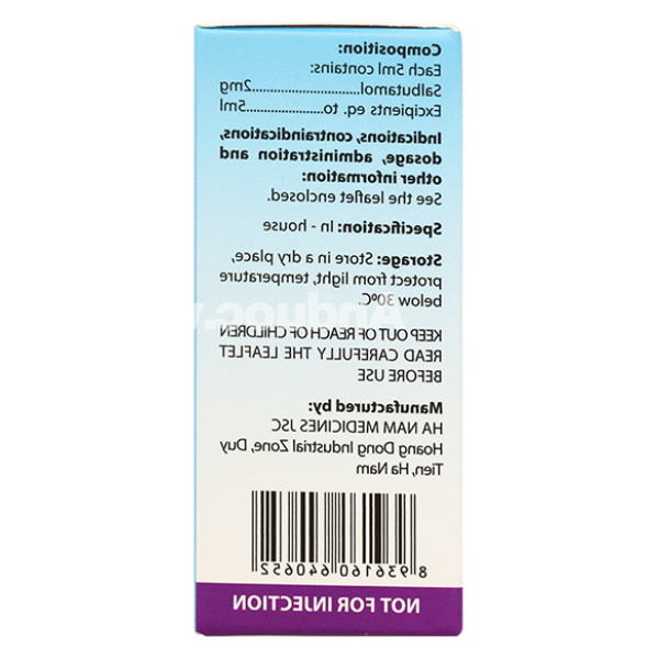 Dung dịch uống Sallet 2mg/5ml trị hen suyễn, viêm phế quản (10 ống x 5ml)