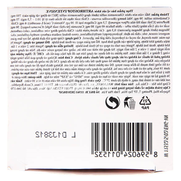 Stada ArthroStop Intensive giúp tăng tiết dịch khớp, giảm khô khớp hộp 60 viên