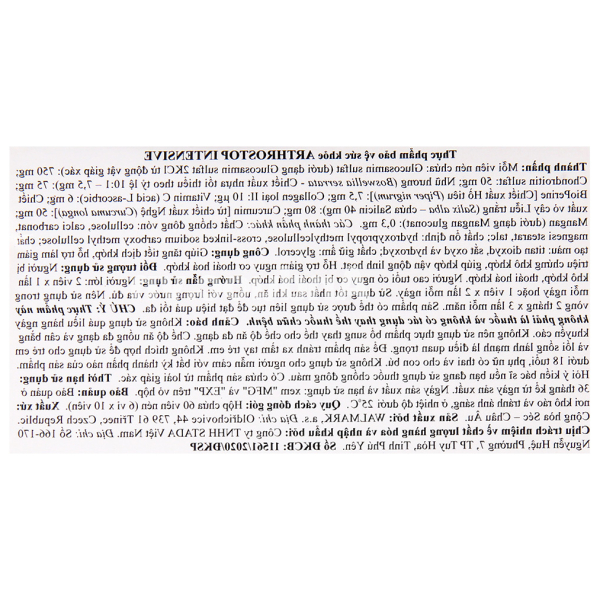 Stada ArthroStop Intensive giúp tăng tiết dịch khớp, giảm khô khớp hộp 60 viên