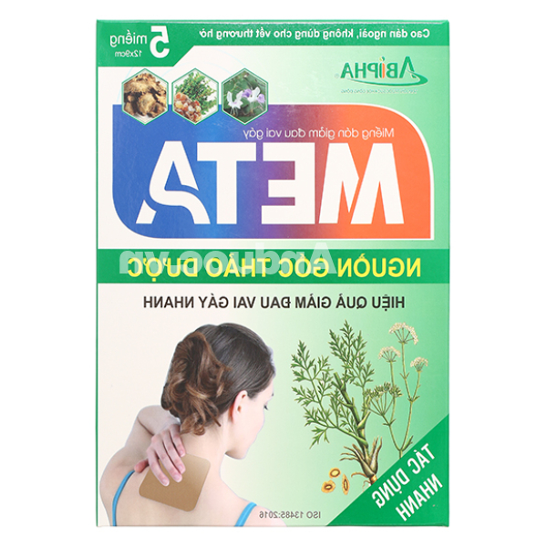 Miếng dán giảm đau vai gáy Meta hộp 5 miếng (12cm x 9cm)