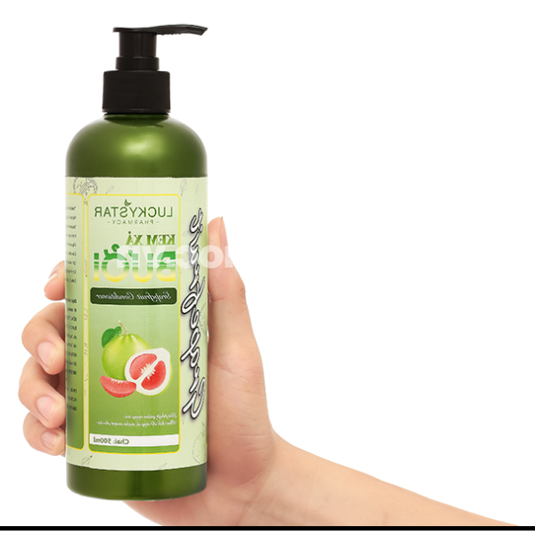 Kem xả Bưởi Lucky Star giúp phục hồi tóc mềm mượt óng ả chai 500ml