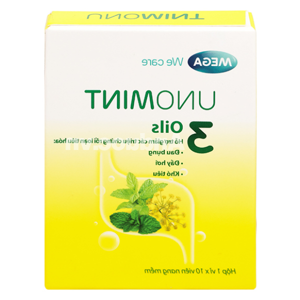 Unomint hỗ trợ giảm các triệu chứng rối loạn tiêu hóa hộp 10 viên
