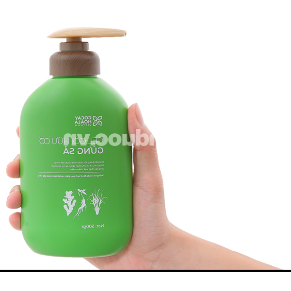 Gel gội hữu cơ Gừng Sả Cocay Hoala ngăn dầu, dưỡng ẩm chai 500g