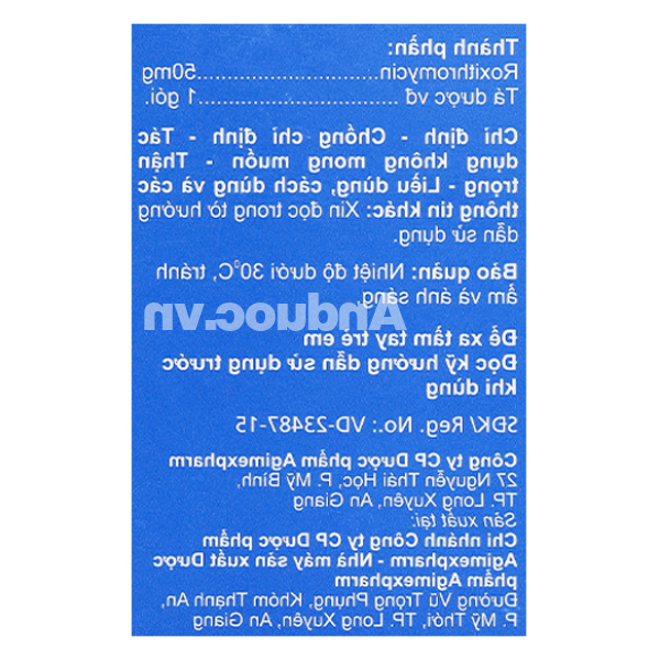 Thuốc bột Agiroxi 50 trị nhiễm khuẩn hô hấp, bệnh bạch hầu (20 gói x 1.5g)