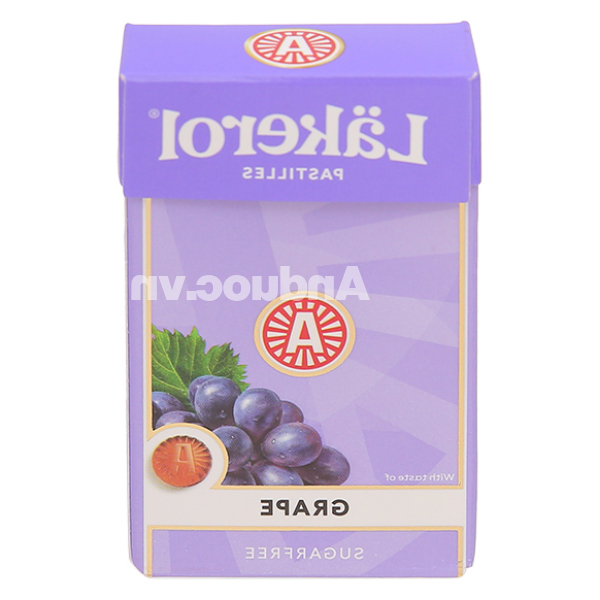 Kẹo Lakerol Grape không đường vị nho hộp 27g
