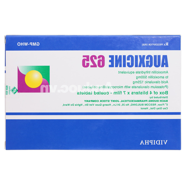 Augxicine 625 trị nhiễm khuẩn (4 vỉ x 7 viên)