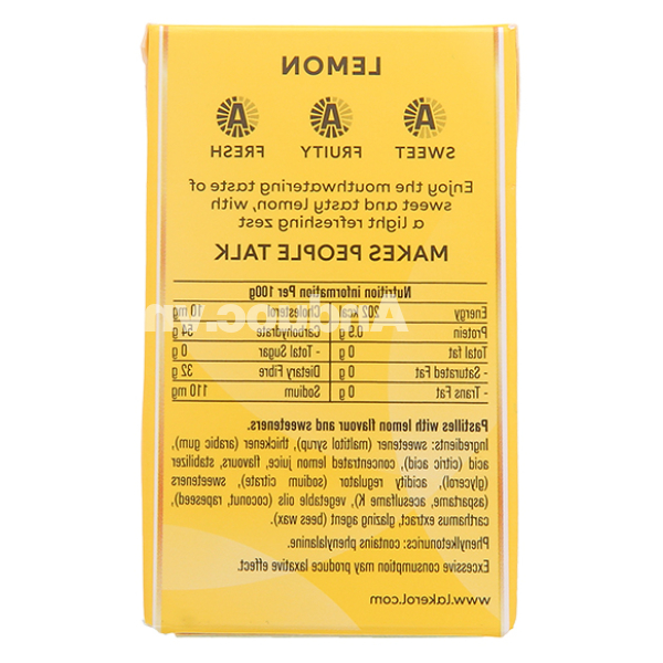 Kẹo Lekerol Lemon không đường vị chanh hộp 27g