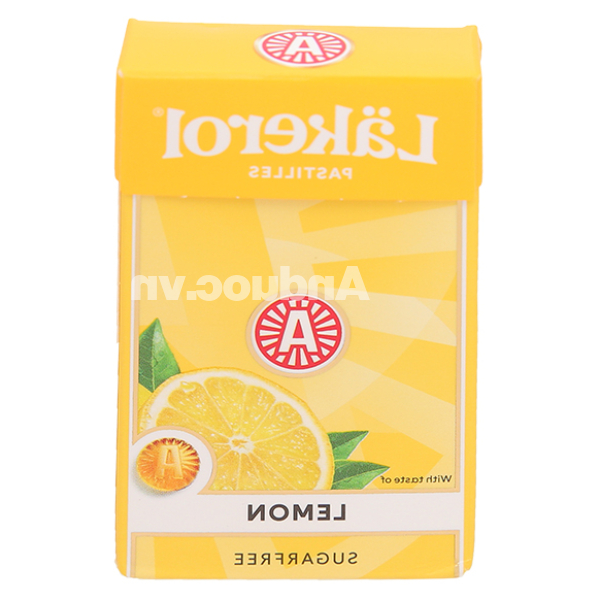 Kẹo Lekerol Lemon không đường vị chanh hộp 27g