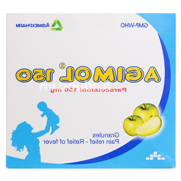 Thuốc cốm Agimol 150 giảm đau, hạ sốt (30 gói x 1g)